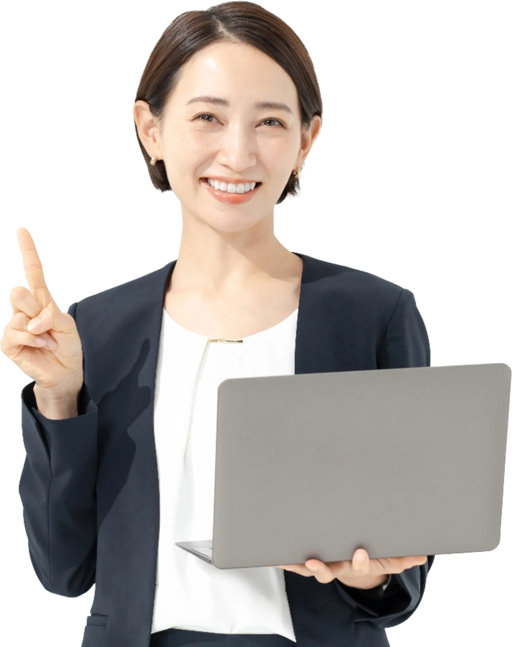 Woman showing forefinger